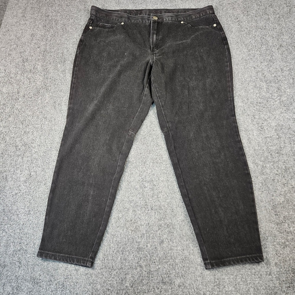 J. Jill‎ Denim Leggings Womens 18 Petite Black Faded Stretch Five Pocket Jeans
